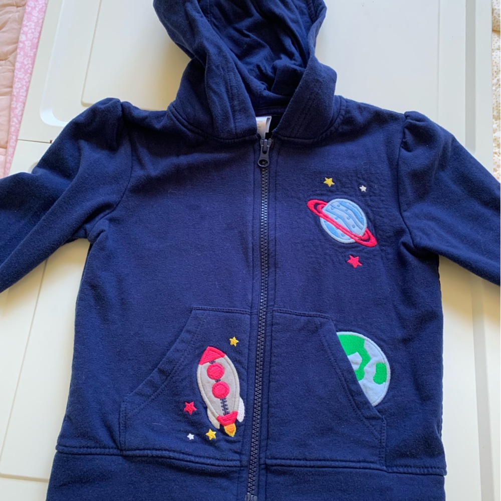Gymboree Girls Planet Zip Up Hoodie 5T